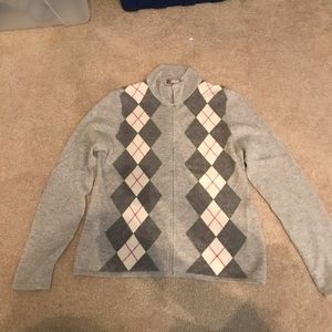 Gray zip 100% cashmere!